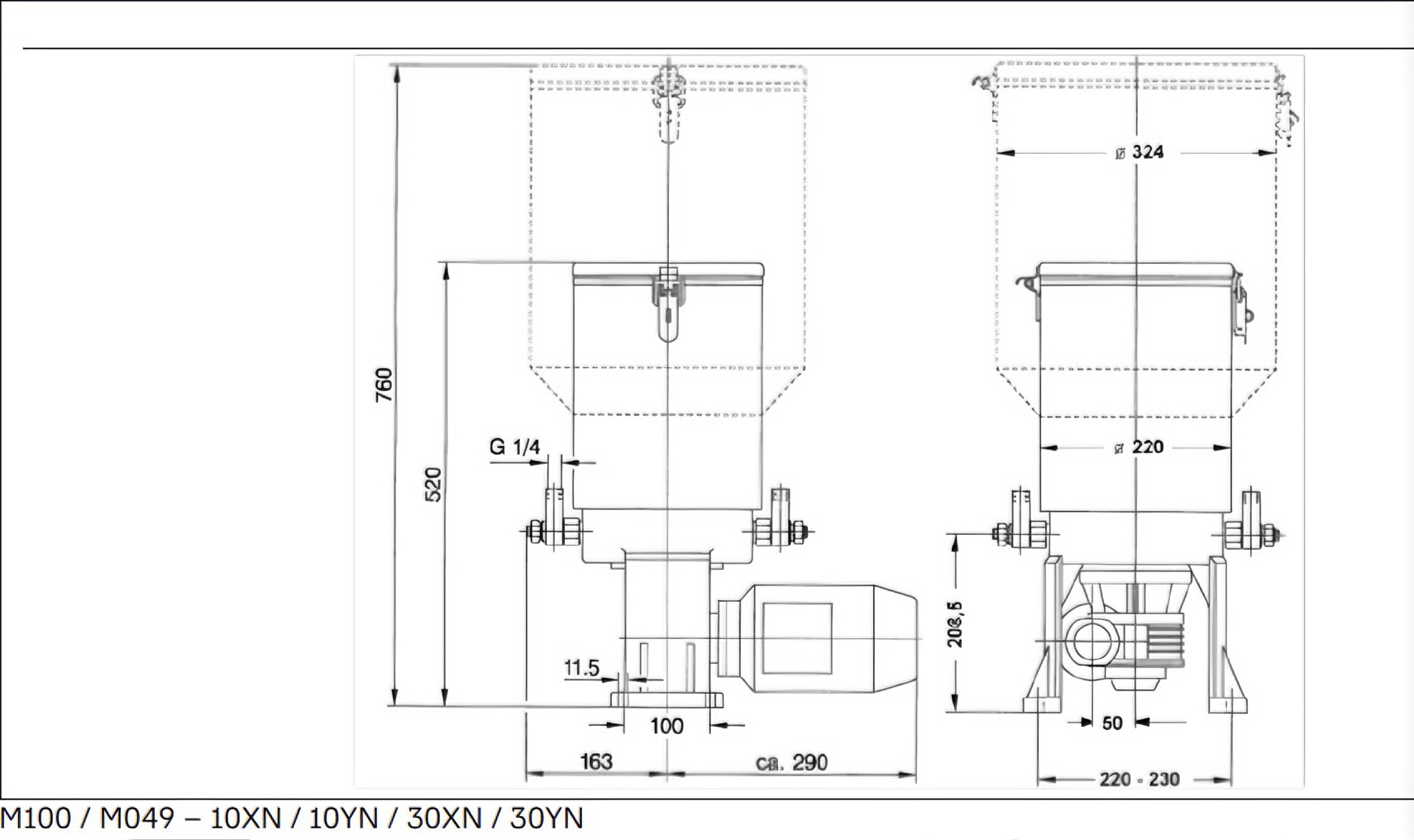 P215 lubrication pump with dimension